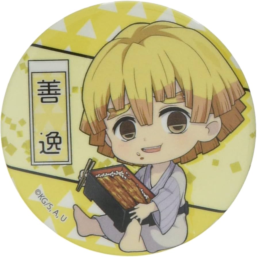 Amazon | 鬼滅の刃 我妻 善逸 (うな重) ぎゅぎゅっと 缶バッジ 第三弾