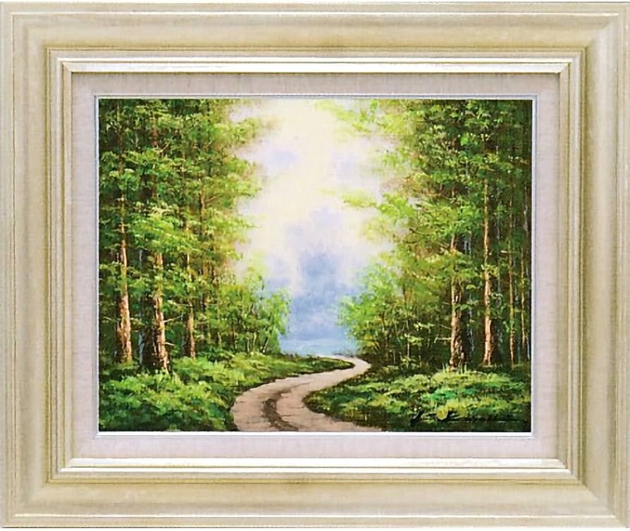 Amazon.co.jp: 黒木啓 光陰 F6号 受注制作 油彩画 油絵 風景画 新緑