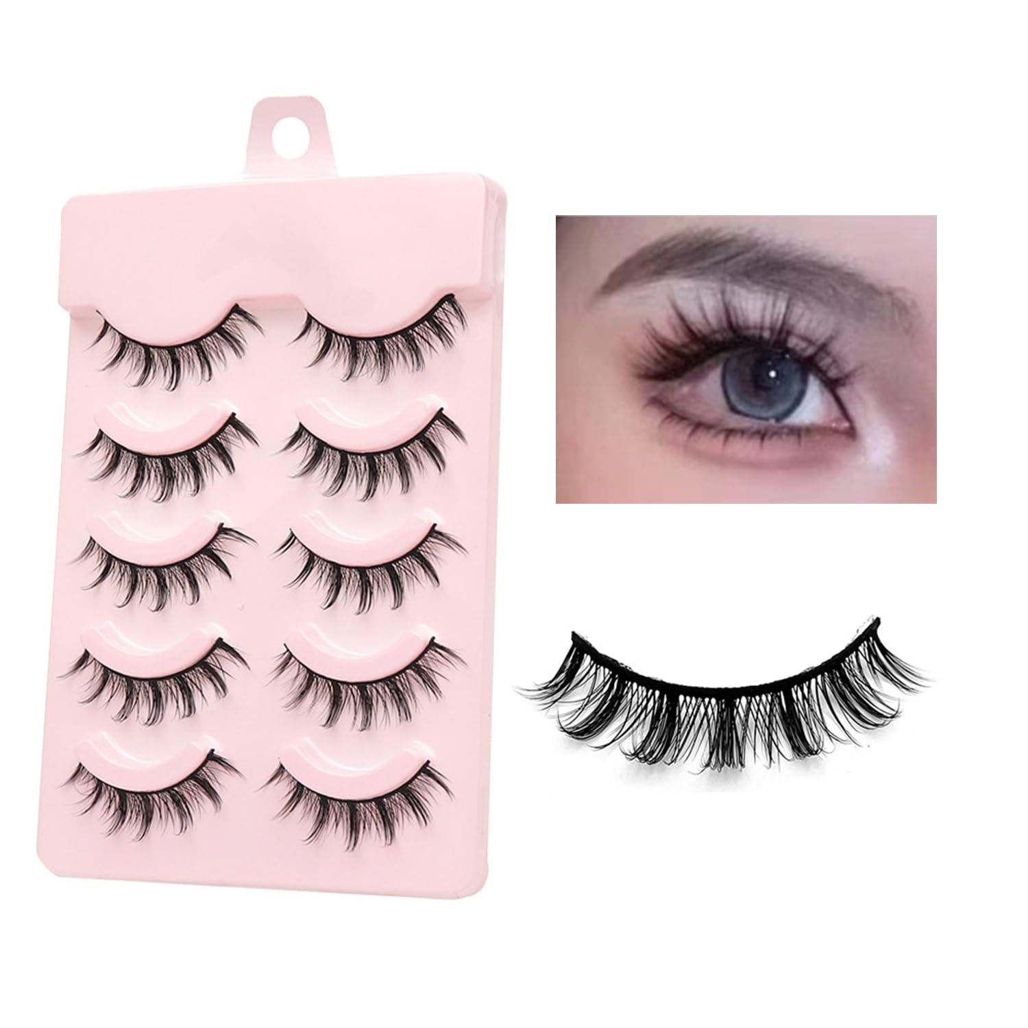 Amazon | GRTUFOBA つけまつげ 上まつげ用 5ペア つけまつ毛