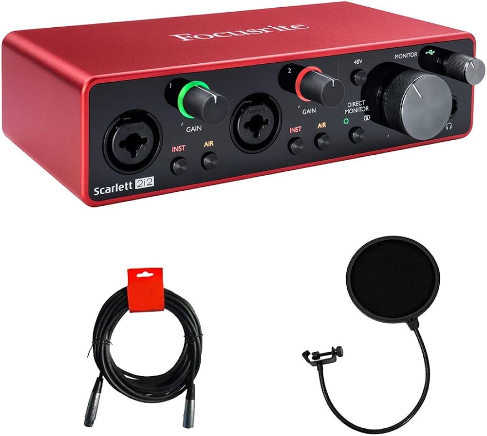 Focusrite Scarlett 2i2 USB Audio Interface (3rd Gen) with Pop