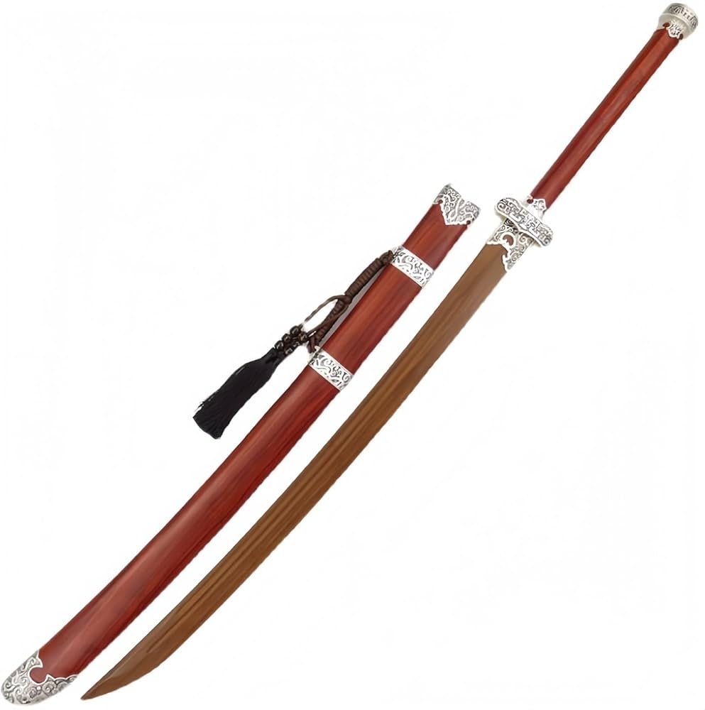 Amazon | Sutenno 木刀 中国風 木剣 鞘付き 唐刀 居合刀 木製 全長さ