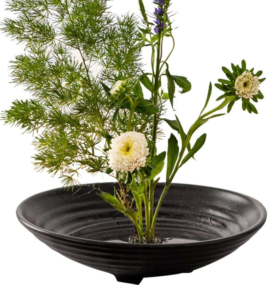 Amazon.co.jp: HIGHAWK花器 華道 生け花用 水盤 花瓶 陶器 挿花