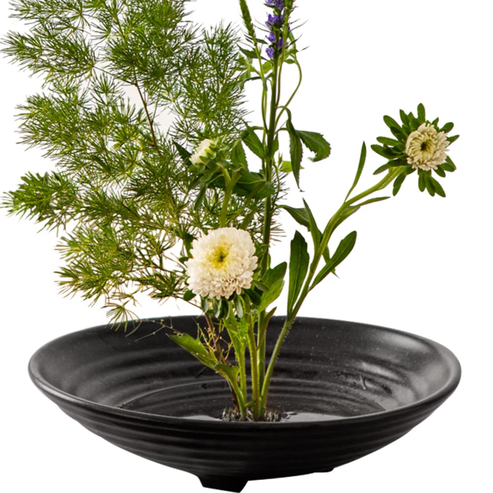 Amazon.co.jp: HIGHAWK花器 華道 生け花用 水盤 花瓶 陶器 挿花