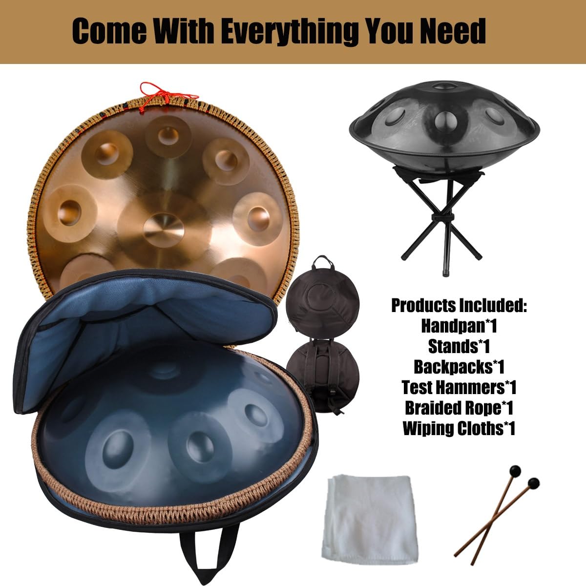 Amazon.co.jp: ハンドパンドラム楽器、ハンドパン ニ短調 9音/10音/12