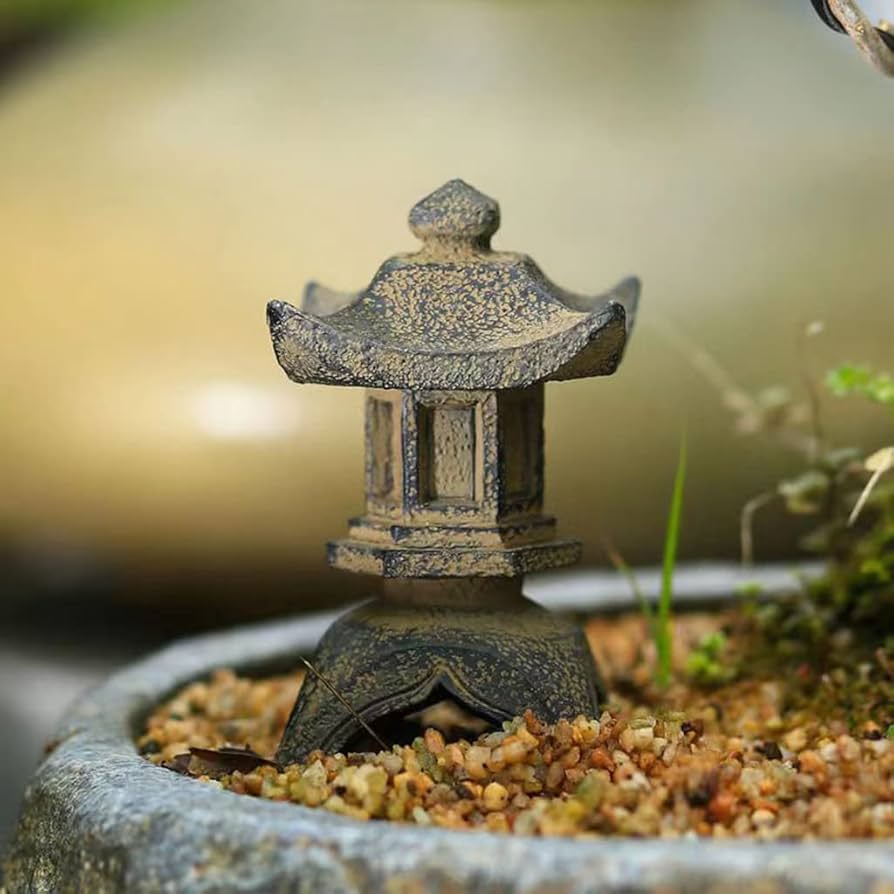 Amazon.co.jp: 四角 四足 古燈籠 灯篭 庭飾り ガーデン 置物 オブジェ