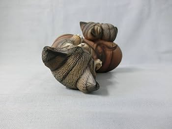 Amazon.co.jp: Demain ドマン 猫と靴 子猫 置物 陶器 HK osamu 高さ