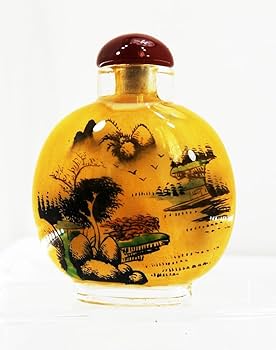 Amazon.co.jp: 鼻煙壺 中国伝統工芸品 内絵ガラス瓶 スナッフボトル