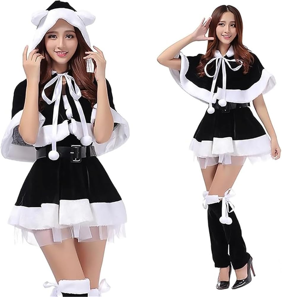 Amazon.co.jp: [TUTUJI] サンタコスプレ レディース 黒サンタ ネコ耳