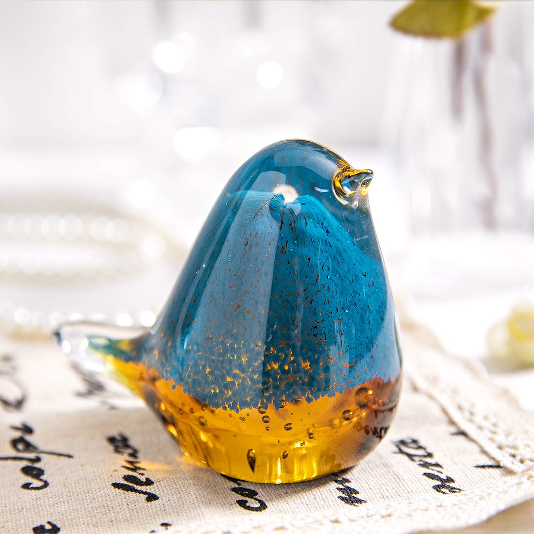 Amazon.co.jp: QFkris 4インチ 吹きガラス 鳥 置物 コレクション用