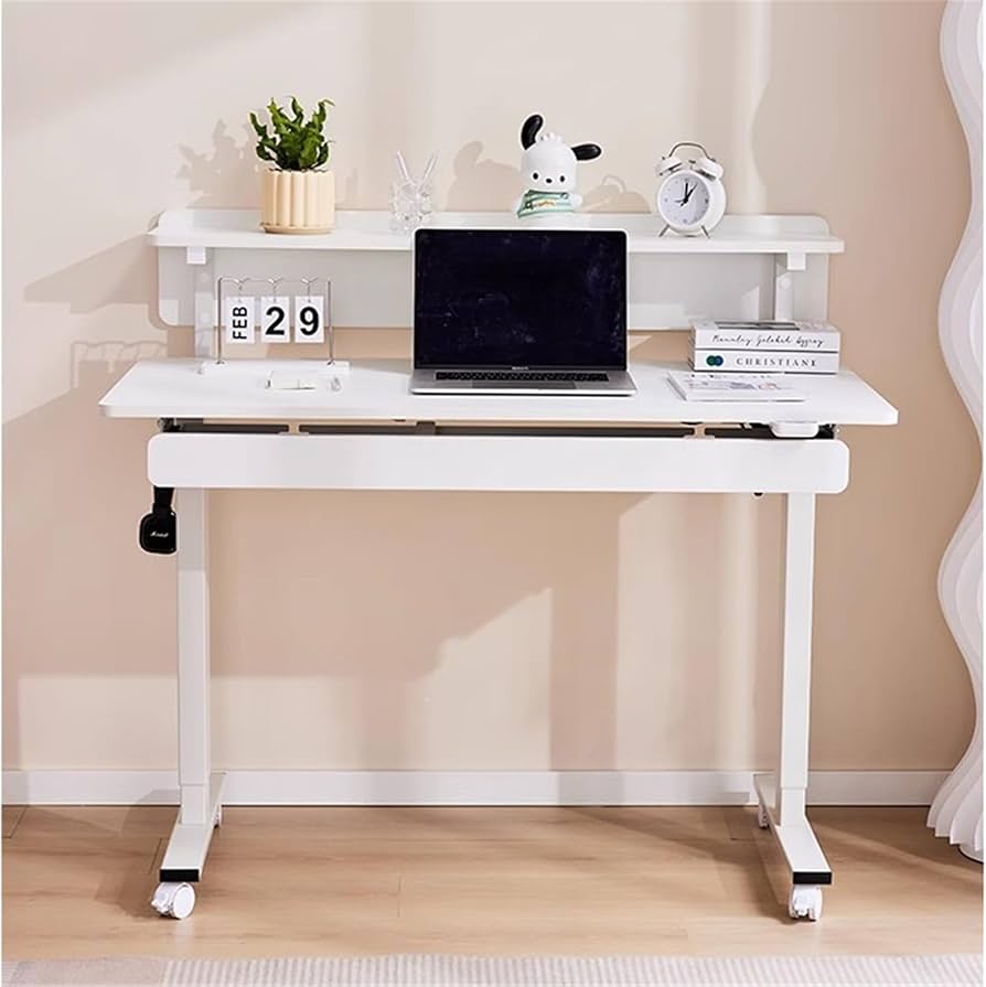 Amazon | 机、電動スタンディングデスク、上棚付きスタンディング