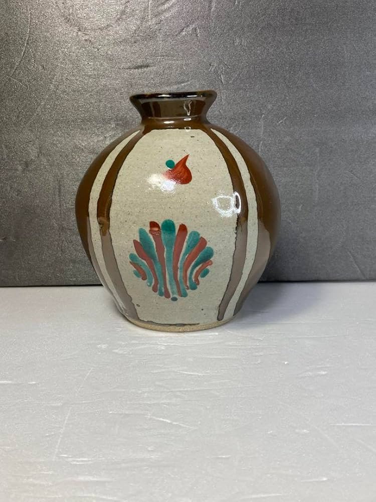 濱田友緒 柿釉赤絵花瓶 Amazon.co.jp: 濱田友緒 益子焼 柿釉赤絵花瓶