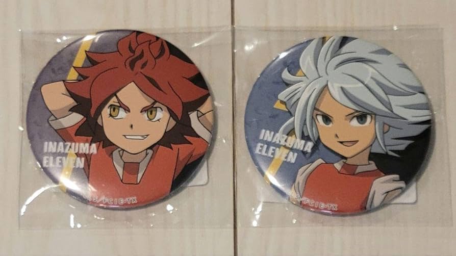 Amazon.co.jp: 15周年記念「イナズマイレブン」ガゼル&バーン 缶バッジ