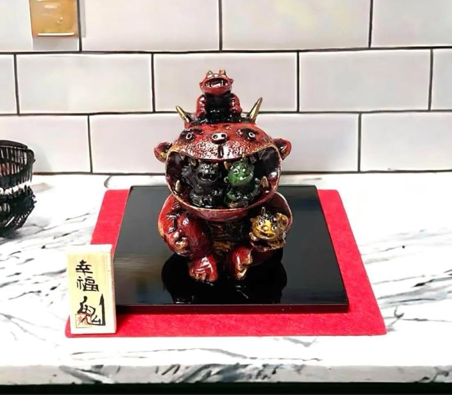 Amazon.co.jp: 赤鬼 鬼がいっぱい幸福鬼 節分 魔除け厄除け ミニ 置物