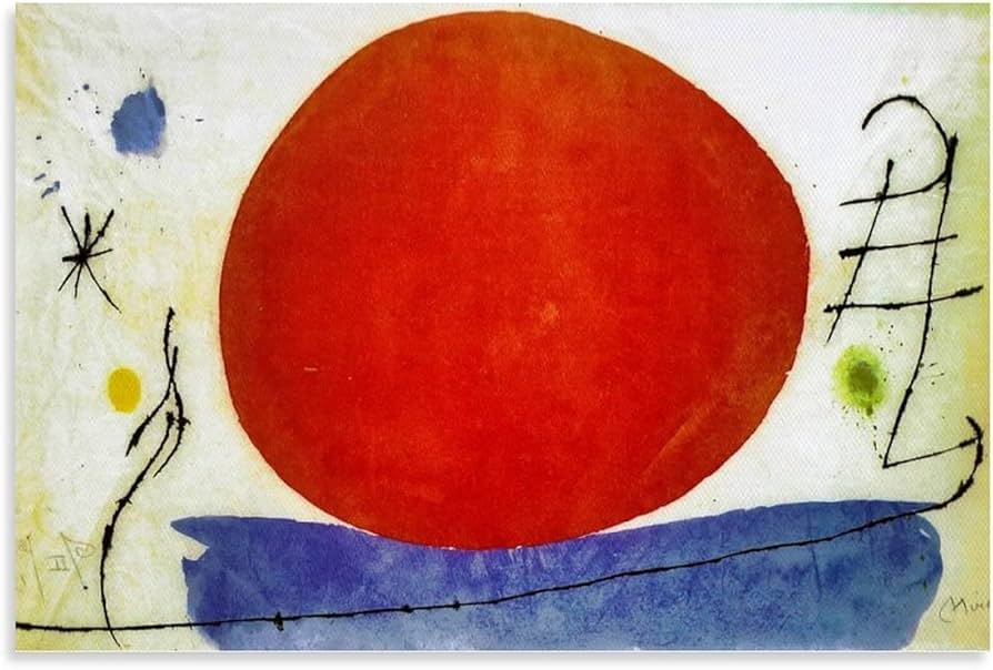 Amazon.co.jp: Joan Miro ジョアン・ミロ(赤い太陽)シュルレアリスム