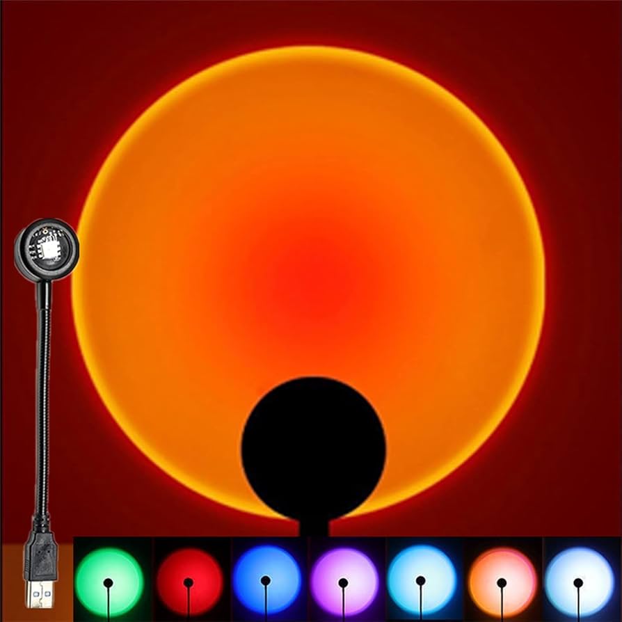 YOWOCAL USB Sunset Projection Light, 7 Colors-8 Lighting Modes