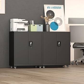 Amazon.co.jp: LUCYPAL NICEGDLT 金属製収納キャビネット 車輪付き