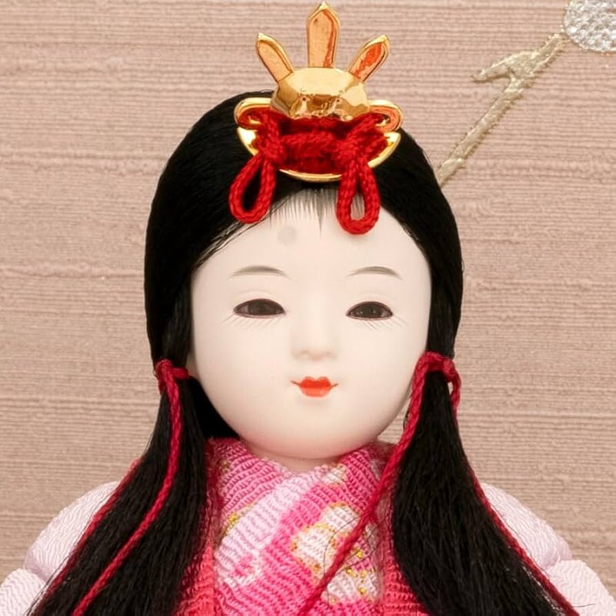 Amazon | 雛人形 久月 コンパクト ひな人形 雛 木目込人形飾り 平飾り