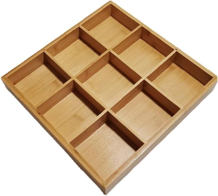 Amazon｜Gediio 仕切り皿 9分割 木製 竹 トレイ 野菜 盛り合わせ