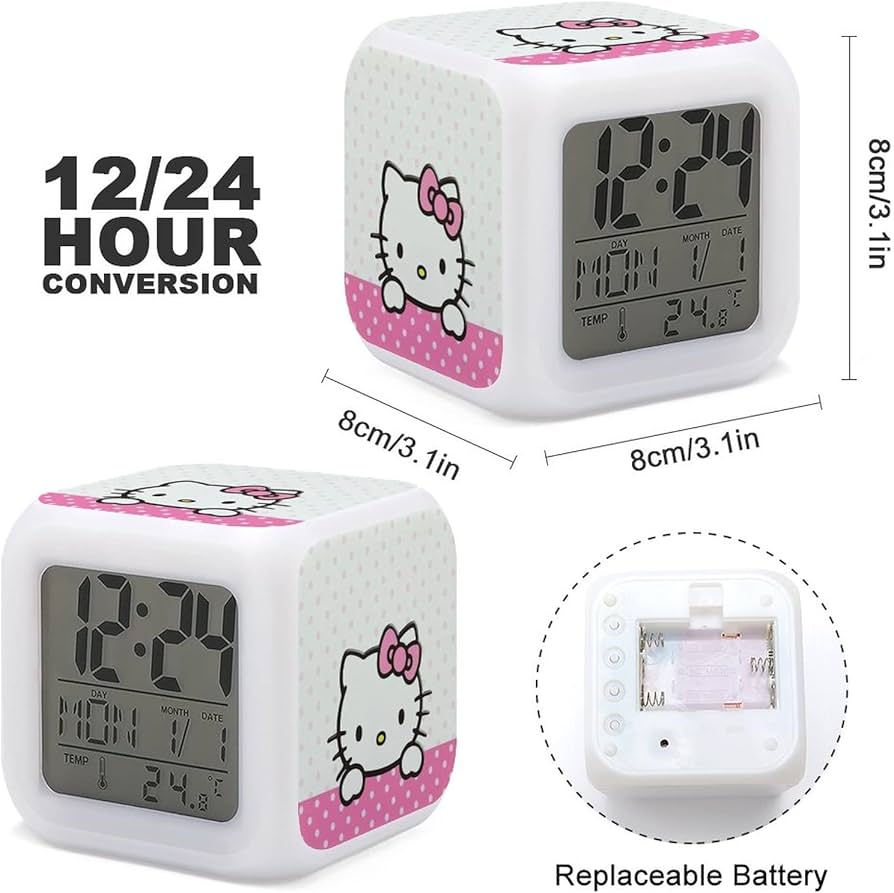 Amazon.co.jp: ハローキティ 目覚まし時計 7色に変化するデジタル