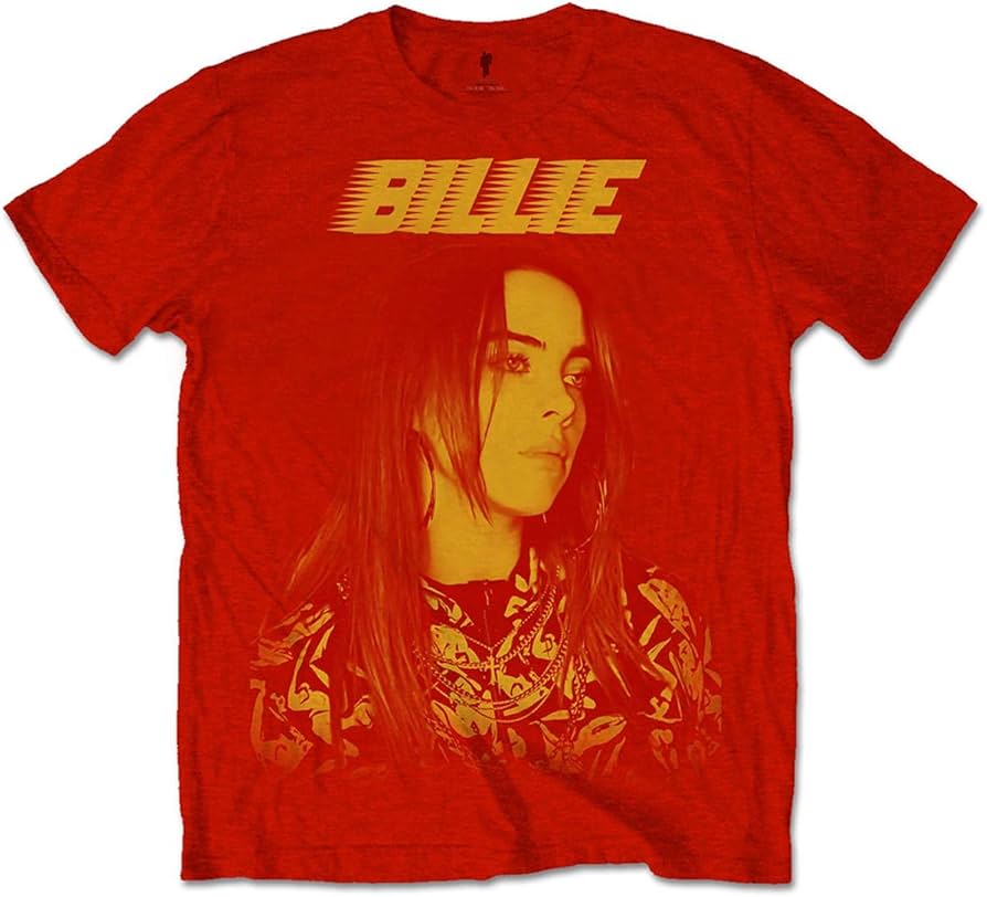 Official Billie Eilish T Shirt Racer Logo Jumbo New Unisex Red