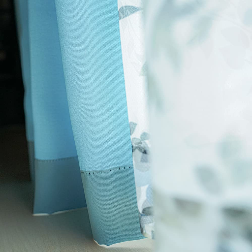 Amazon｜遮光カーテン 2枚 + 花柄 デザイン レース 2枚 + カーテン