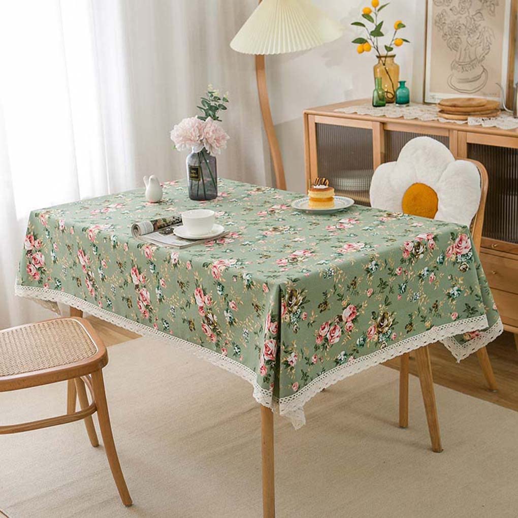 Amazon｜テーブルクロス 花柄 田園風 レース縁取り マルチクロス