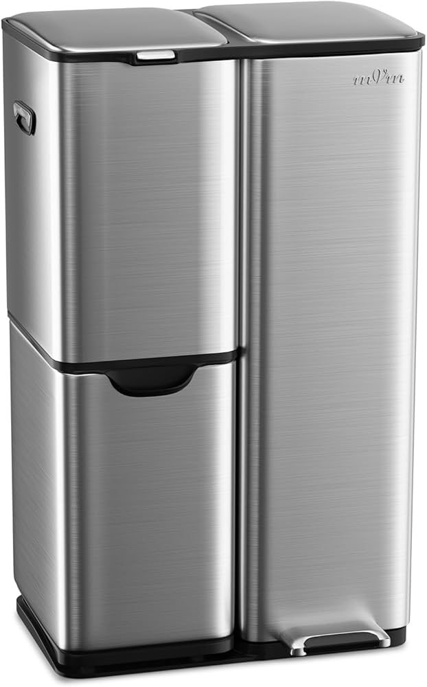 Amazon｜mVm ゴミ箱 分別 縦型2段3分別 60L ダストボックス 蓋付き 大