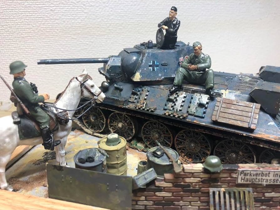Amazon.co.jp: 戦車 ジオラマ ドイツ軍 T 34、軍馬等 1 35 : おもちゃ