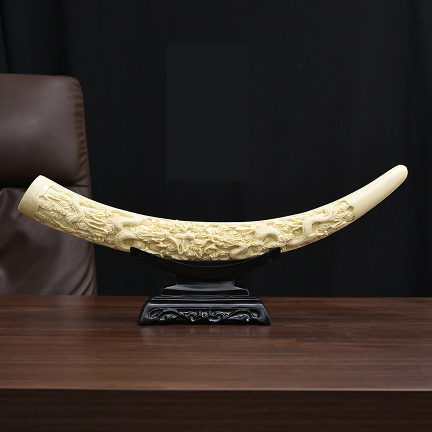 Amazon.co.jp: 置物 オブジェ 象牙風 樹脂製 彫刻 創造的な模造象牙