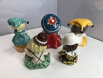 Amazon.co.jp: イタリア 陶器 人形 ピエロ 置物セット インテリア 工芸