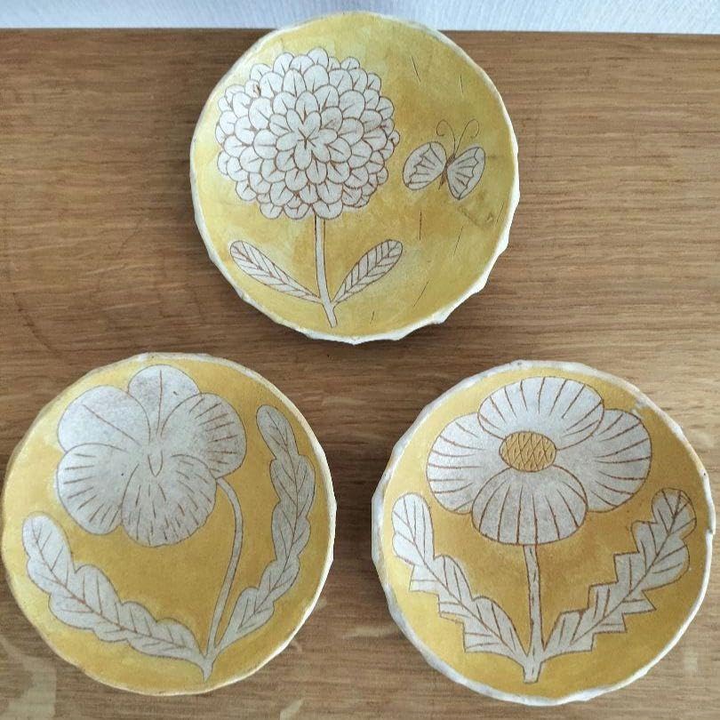 鹿児島睦 豆皿 ビオラ3色セット