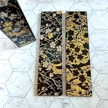 Amazon.co.jp: Kanoぎやまん ガラス工芸品 金銀 梅 花瓶 花台付 和風和