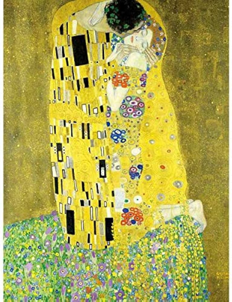 Amazon.co.jp: グスタフ・クリムト『接吻』高精彩工芸画+手彩 人物画