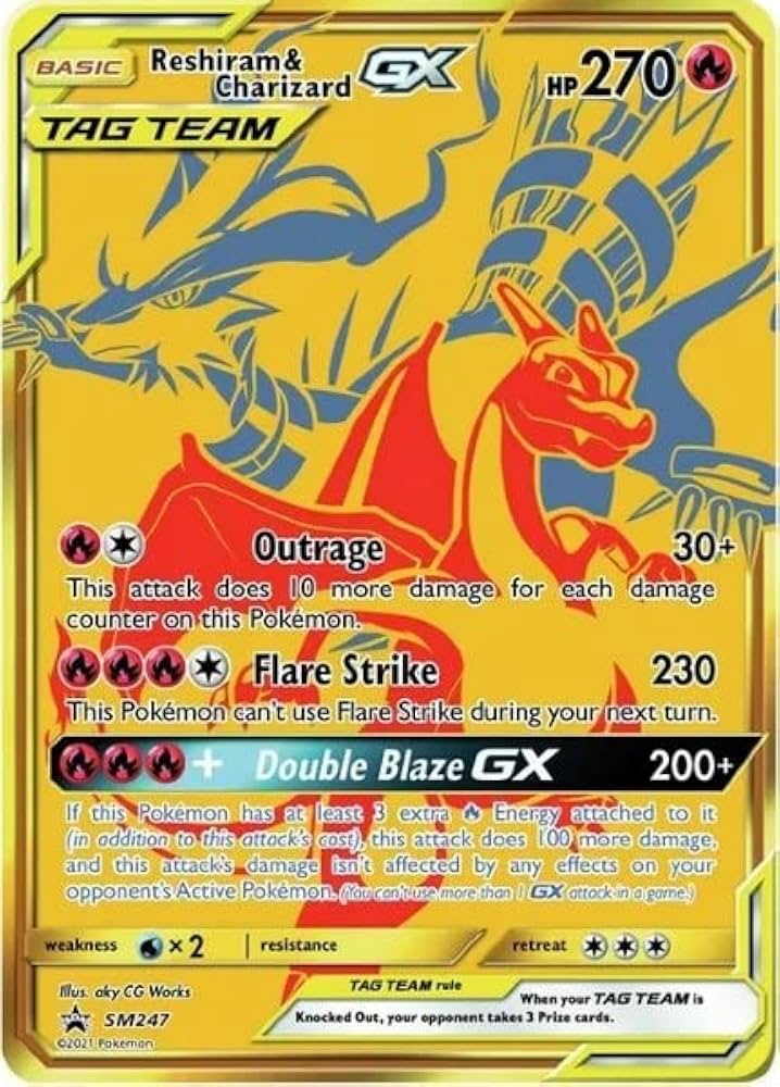 Amazon.com: Pokemon - Reshiram & Charizard GX - SM247 - Full Art
