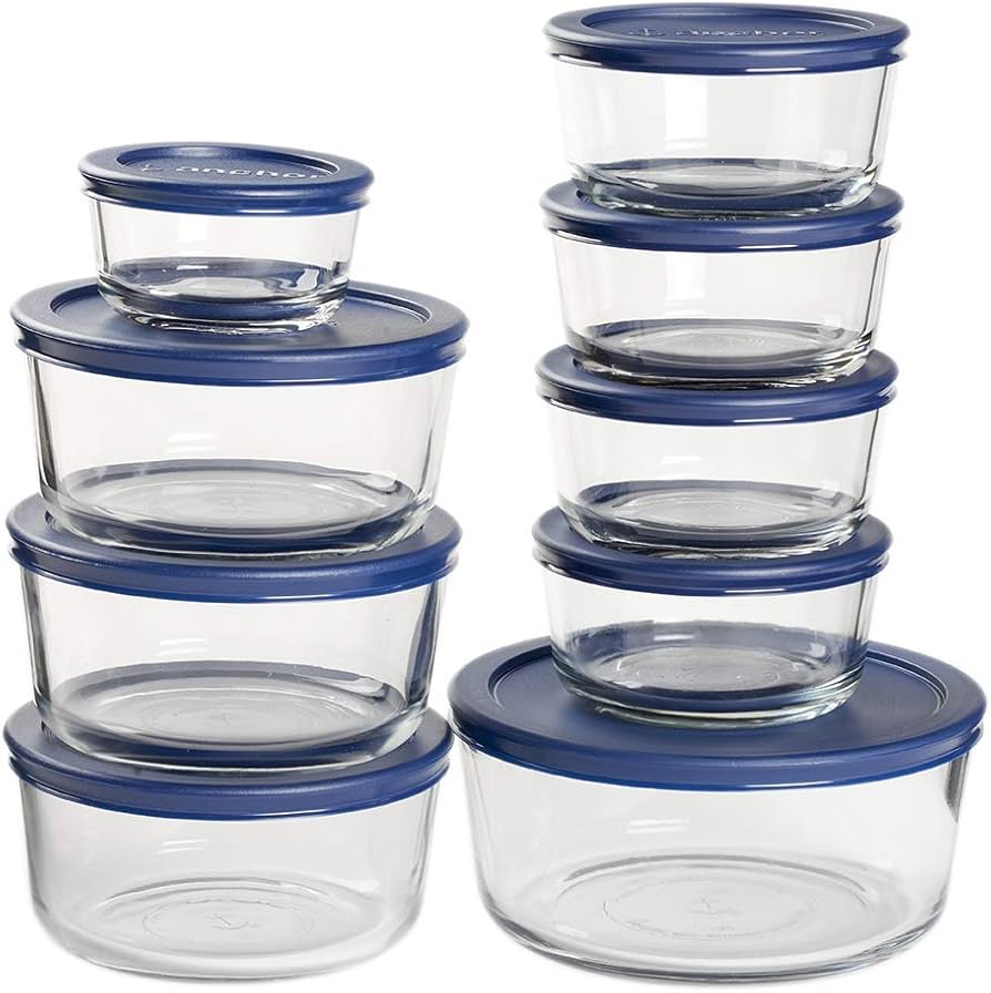 Amazon.com: Anchor Hocking 18 Piece Glass Storage Containers with