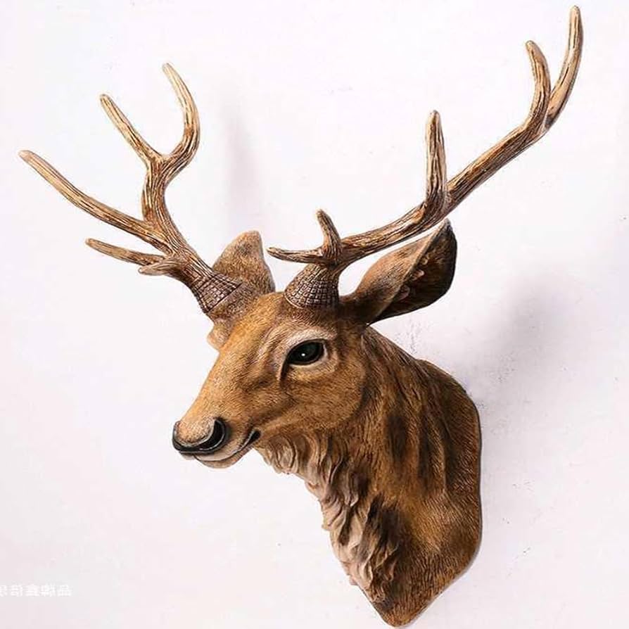 Amazon.co.jp: 装飾品、鹿の頭の壁飾り、鹿の頭、壁掛け装飾、模造剥製