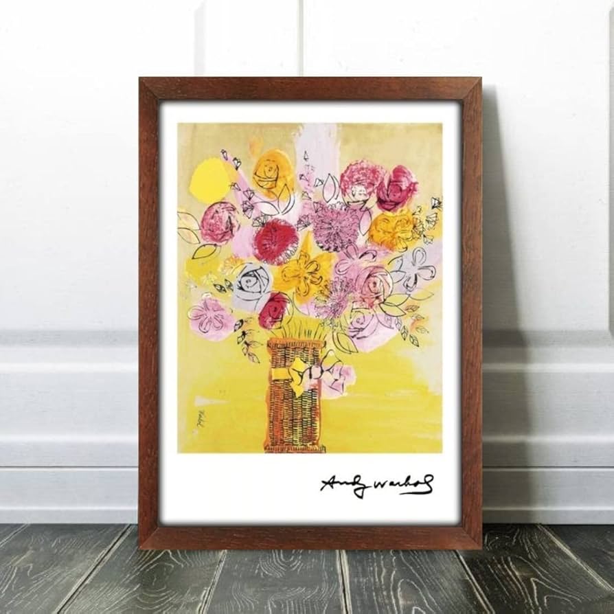 Amazon.co.jp: アンディウォーホル 黄色いお花の絵 A4サイズ フレーム