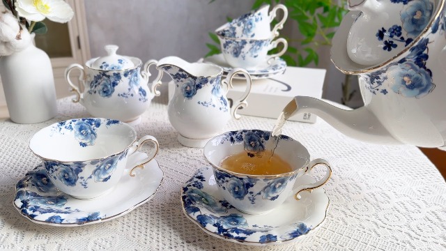 Amazon.com | LE POTOCIO 21-Piece Bone China Tea Set for Adults