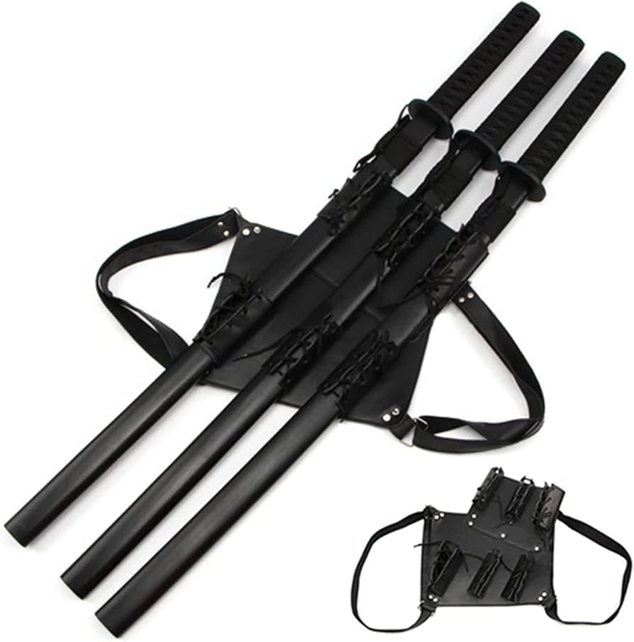 Amazon.co.jp: 【Azuiblc】日本刀 刀3本＋背掛け 木製 104cm 練習用