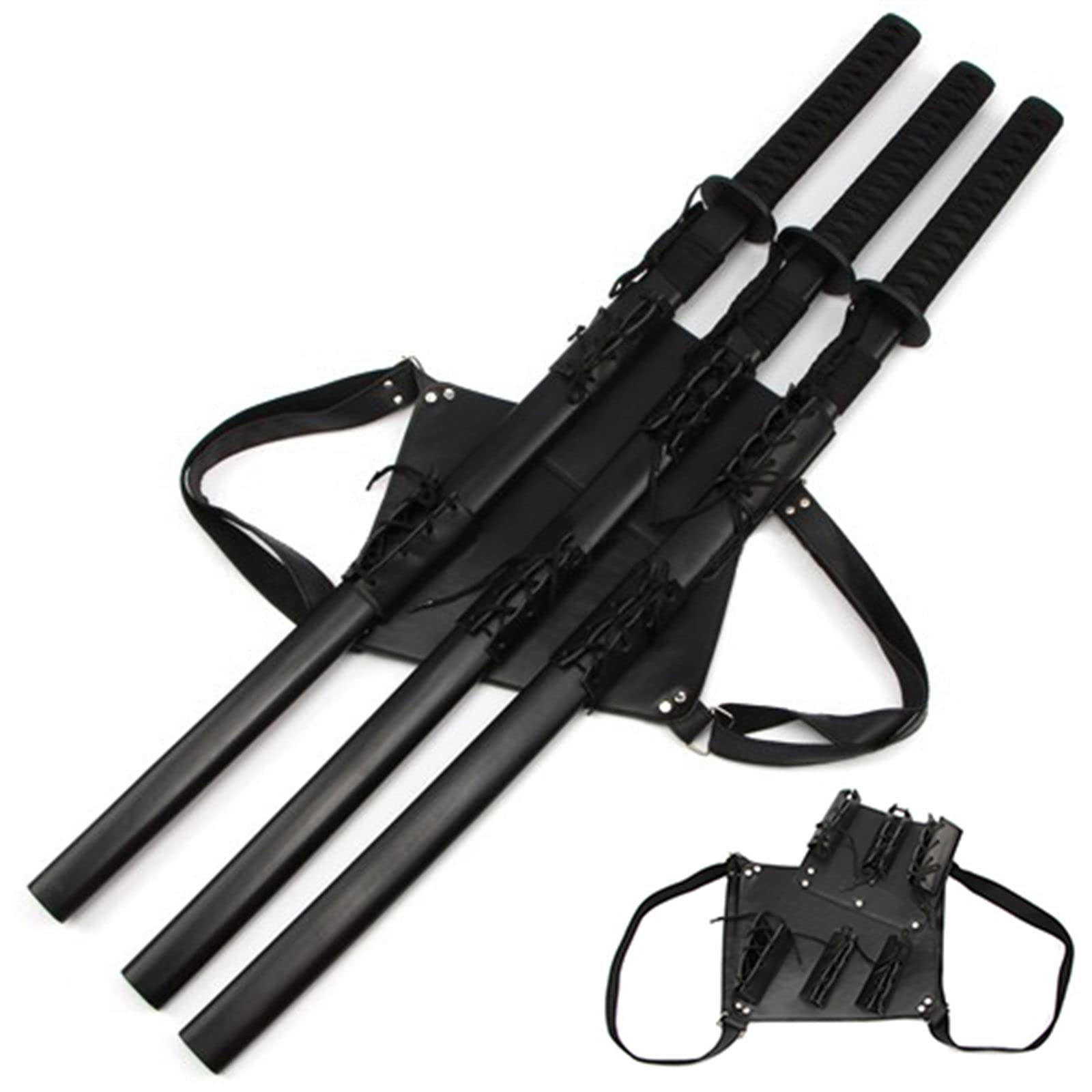 Amazon.co.jp: 【Azuiblc】日本刀 刀3本＋背掛け 木製 104cm 練習用