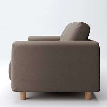 Amazon｜無印良品 カバー ブラウン 洗いざらしの綿帆布 ソファ本体 2