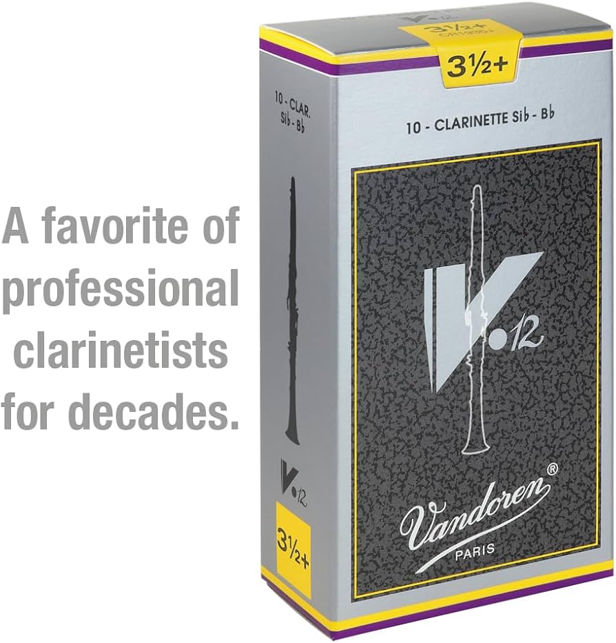 Amazon.com: Vandoren CR1935+ Bb Clarinet V.12 Reeds Strength 3.5+;