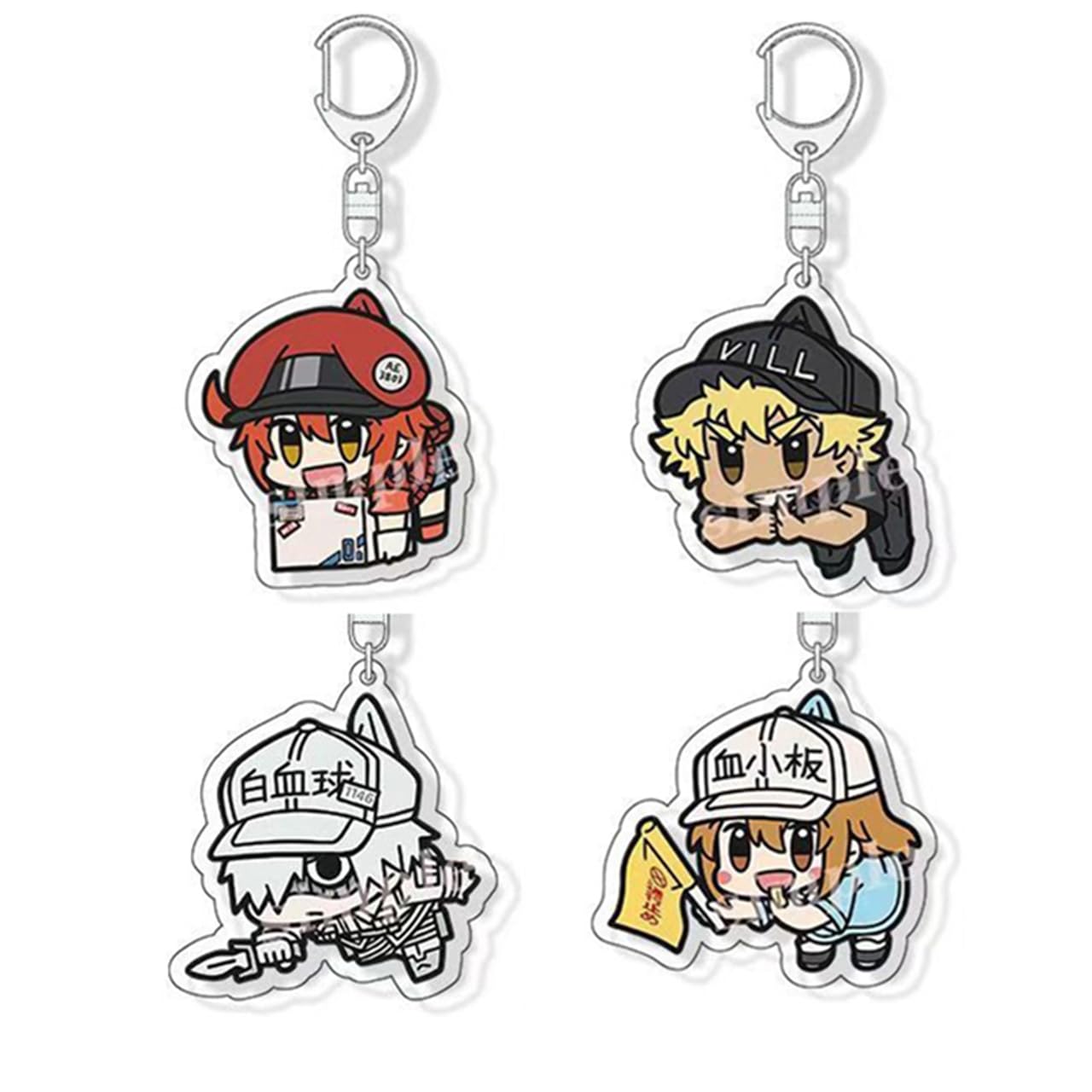 Amazon.co.jp: はたらく細胞 キーホルダー 1個/4個セット キーチェーン