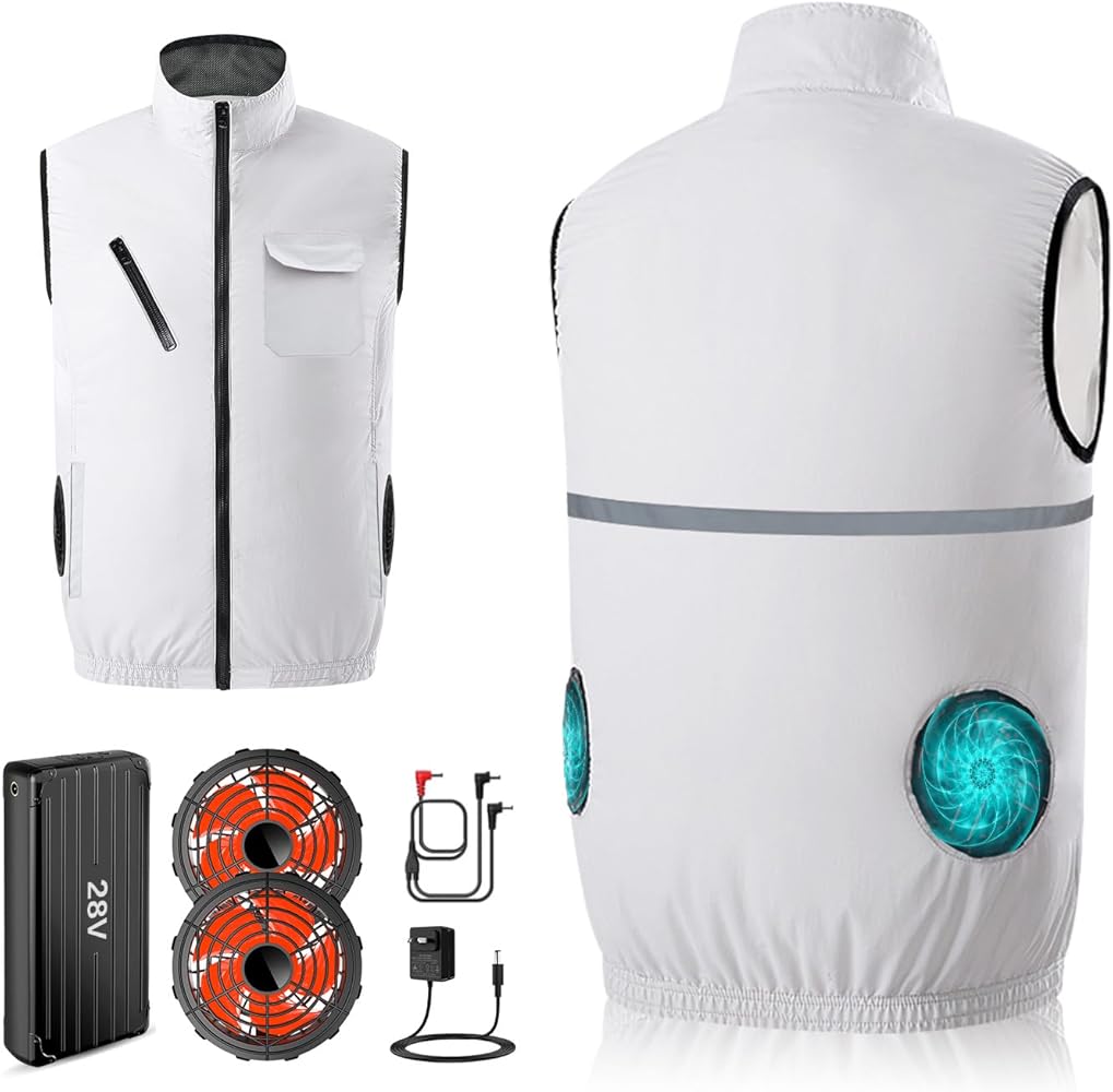 Amazon.co.jp: [AGGOZ] ファン付きベスト 空調作業服【28V超高出力