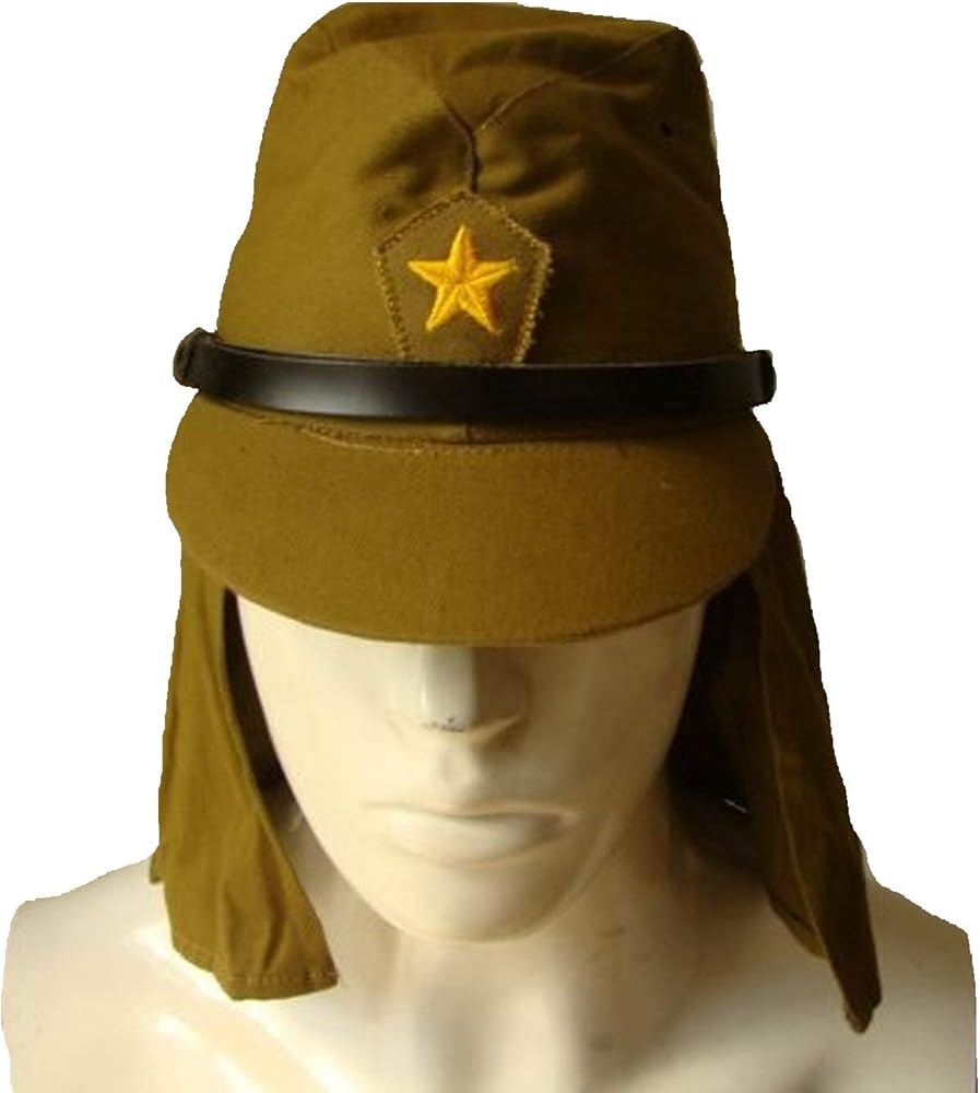 Amazon.co.jp: 旧 日本軍 帽子 帝国 陸軍 帽垂れ 略帽 複製 レプリカ