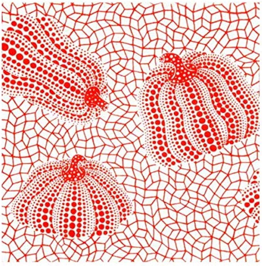 Amazon｜(Yayoi Kusama) 草間彌生 PUMPKIN かぼちゃ 手ぬぐい レッド