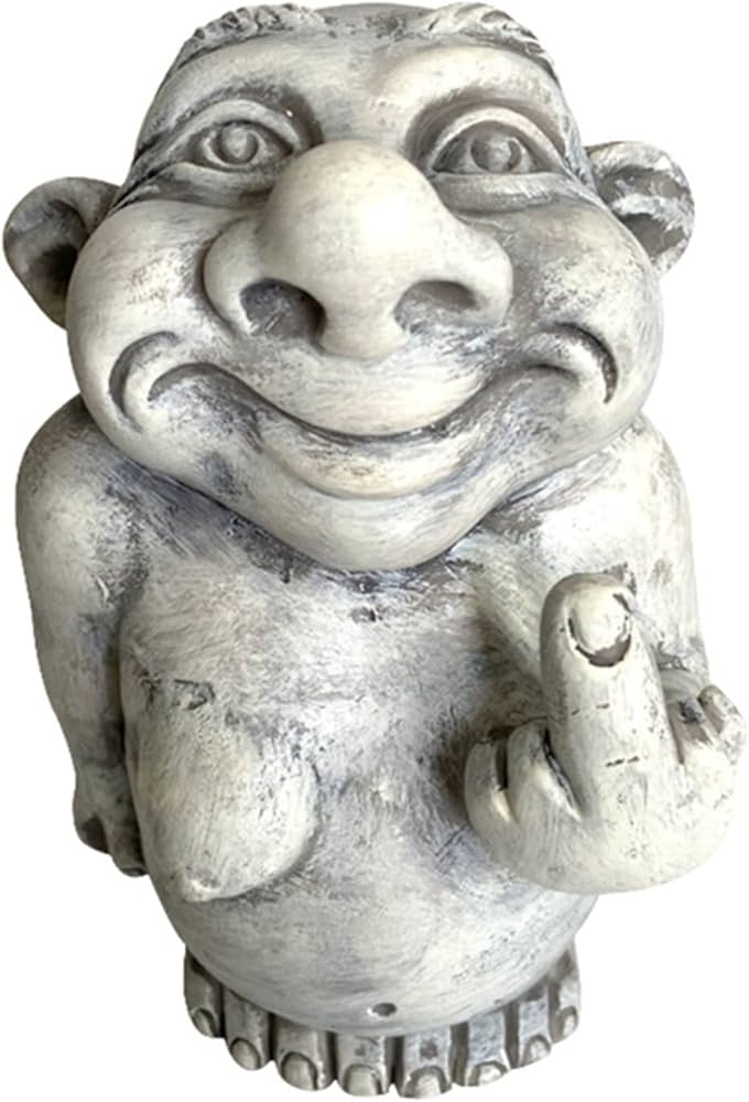 Amazon.co.jp: RHAIYAN 創造的な大きな鼻の老人像面白い中指の矮星の