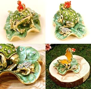 Amazon.co.jp: [ピィアース] PIEARTH ジュエリーボックス 王冠カエル