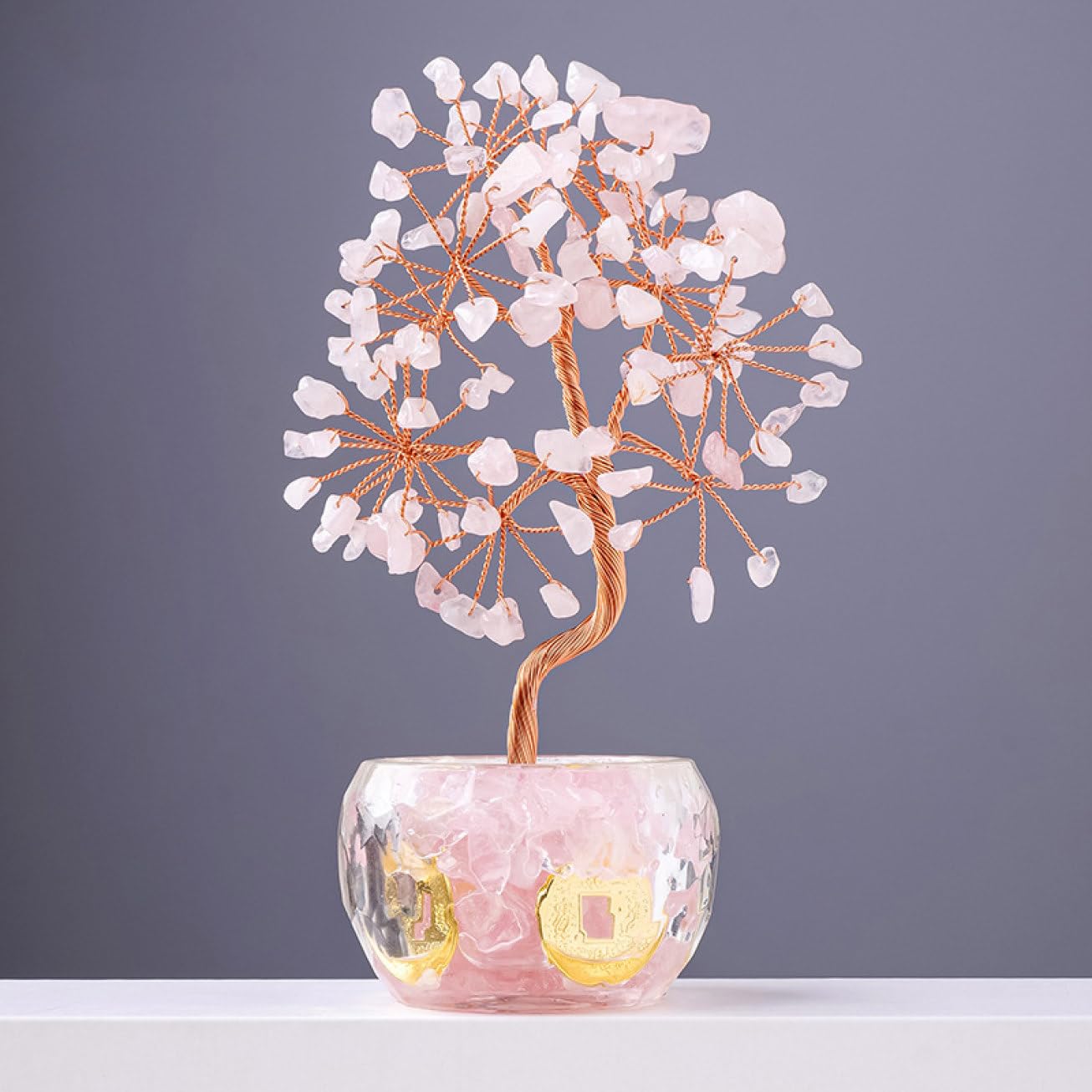 Amazon.co.jp: JAnjiaLxY 天然石 置物 クリスタル 木 玄関 インテリア