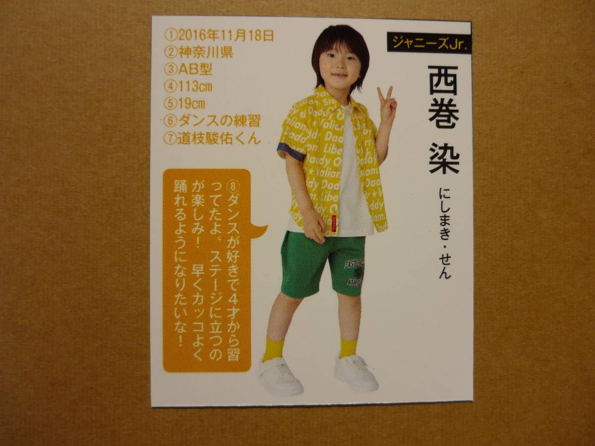 Amazon.co.jp: ジャニーズJr 西巻染 2023年 Myojo 明星 データカード